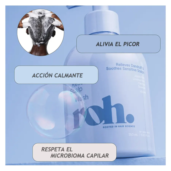 ROH Reset Scalp Wash champú purificante para cuero cabelludo sensible con tendencia a la caspa.