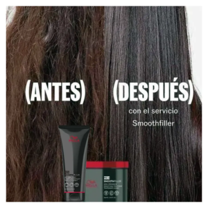 Wella Smooth Filler, Tratamiento demipermanente diseñado para rellenar y reestructurar el cabello encrespado y con tendencia a la humedad.