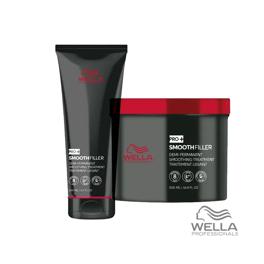 Wella Smooth Filler, Tratamiento demipermanente diseñado para rellenar y reestructurar el cabello encrespado y con tendencia a la humedad.