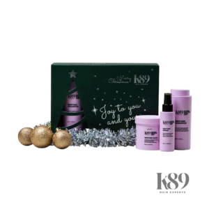 K89 Restore Pack, set restaurador que combina champú, mascarilla y el sérum Global Restore para combatir eficazmente el cabello dañado, seco o teñido o con mechas.