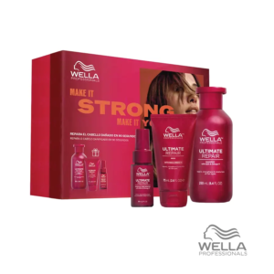 Wella Ultimate Repair Pack Trio 2025, set regalo diseñado para proporcionar al cabello dañado una reparación definitiva y un cabello sano, brillante y suave.