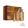 Wella Ultimate Smooth Pack Trio 2025, set especial regalo que transforma el cabello rebelde en una melena suave y brillante, controlando el frizz hasta 96h.