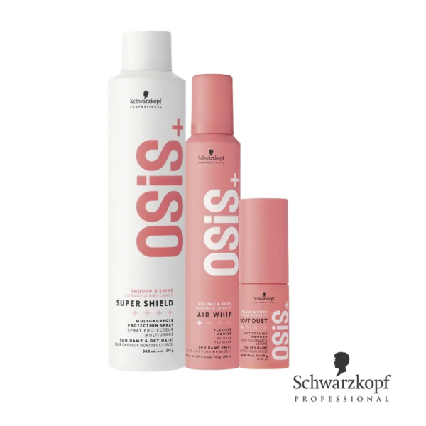 OSIS+ Pack Rizos con Protección Térmica, set único para proteger el cabello del calor y la contaminación, evitando encrespamiento, rotura y pérdida de brillo.